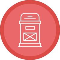 Postbox Line Multi Circle Icon vector