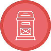 Postbox Line Multi Circle Icon vector