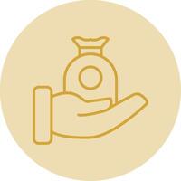 Zakat Line Yellow Circle Icon vector