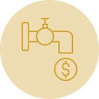 Tap Water Line Yellow Circle Icon vector