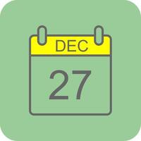 December Filled Yellow Icon vector