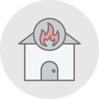 hogar fuego línea lleno ligero icono vector