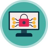 Internet Security Flat Multi Circle Icon vector