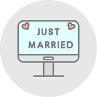 Just Married Line Filled Light Icon vector