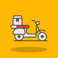 Pizza Delivery Filled Shadow Icon vector