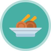 Noodles Flat Multi Circle Icon vector