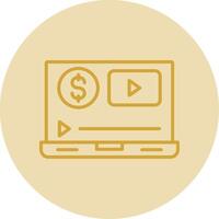 Laptop Line Yellow Circle Icon vector