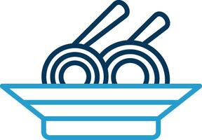 Noodles Line Blue Two Color Icon vector