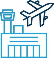 Airport Line Blue Two Color Icon vector