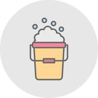 Bucket Line Filled Light Icon vector