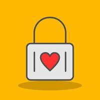 Heart Lock Filled Shadow Icon vector