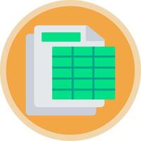 Spreadsheet Flat Multi Circle Icon vector