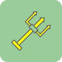 Trident Filled Yellow Icon vector