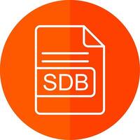 sdb archivo formato línea amarillo blanco icono vector