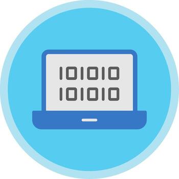 binario código plano multi circulo icono vector