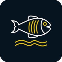 Flounder Line Red Circle Icon vector