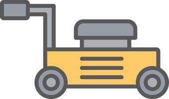 Lawn Mower Line Filled Light Icon vector