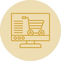 OnLine Yellow Circle Makertplace Line Yellow Circle Icon vector