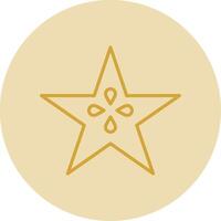 Star Fruit Line Yellow Circle Icon vector