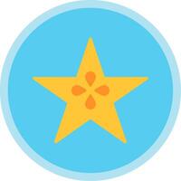 Star Fruit Flat Multi Circle Icon vector