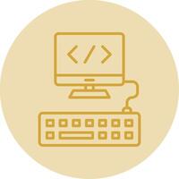 Web Programming Line Yellow Circle Icon vector