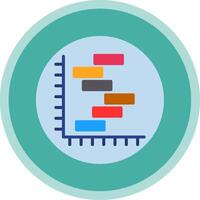 Gnatt Chart Flat Multi Circle Icon vector