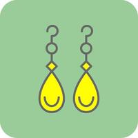 Earrings Filled Yellow Icon vector