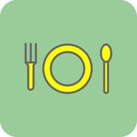 Cutlery Filled Yellow Icon vector