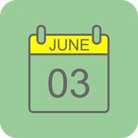 June Filled Yellow Icon vector