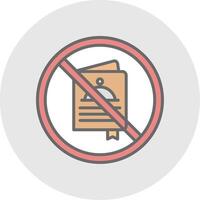 prohibido firmar línea lleno ligero icono vector