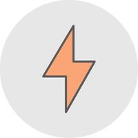 Thunder Bolt Line Filled Light Icon vector