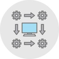 Workflow Line Filled Light Icon vector