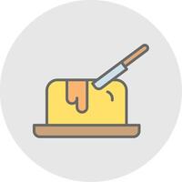 Butter Line Filled Light Icon vector