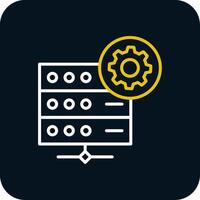 Dedicated Server Line Yellow White Icon vector