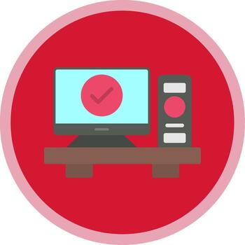 Computer Flat Multi Circle Icon vector