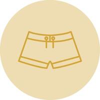 nadando pantalones línea amarillo circulo icono vector