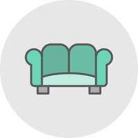 Sofa Line Filled Light Icon vector