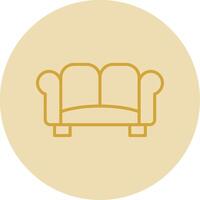 Sofa Line Yellow Circle Icon vector