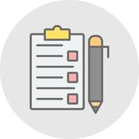 Task List Line Filled Light Icon vector