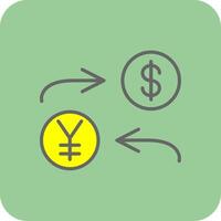 Currency Exchange Filled Yellow Icon vector