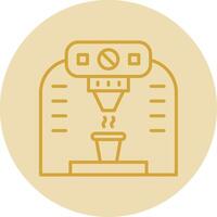 Coffee Machine Line Yellow Circle Icon vector