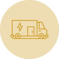 Electrician Service Line Yellow Circle Icon vector