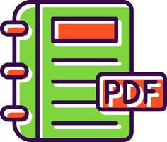 Pdf filled Design Icon vector