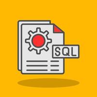 Sql File Filled Shadow Icon vector