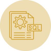 Sql File Line Yellow Circle Icon vector