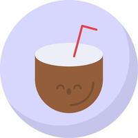 Coconut Drink Flat Bubble Icon vector