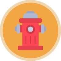 Fire Hydrant Flat Multi Circle Icon vector