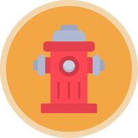 Fire Hydrant Flat Multi Circle Icon vector