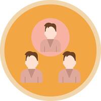 Leader Search Flat Multi Circle Icon vector