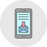 Mail Line Filled Light Icon vector